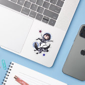 Space Dinosaur Sticker (Laptop met iPhone)