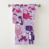 Space Dinosaurs, Cute Dinosaurs, Stars, Space Ship Bad Handdoek (Insitu)