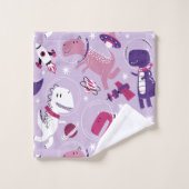 Space Dinosaurs, Cute Dinosaurs, Stars, Space Ship Bad Handdoek (Wasdoekje)