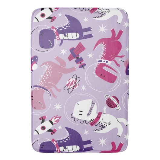 Space Dinosaurs, Cute Dinosaurs, Stars, Space Ship Badmat (Voorkant Verticaal)