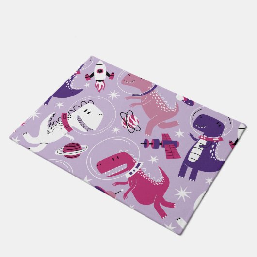 Space Dinosaurs, Cute Dinosaurs, Stars, Space Ship Deurmat (Schuin)