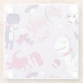 Space Dinosaurs, Cute Dinosaurs, Stars, Space Ship Glazen Onderzetter (Achterkant)