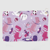 Space Dinosaurs, Cute Dinosaurs, Stars, Space Ship Golfhanddoek (Horizontaal)