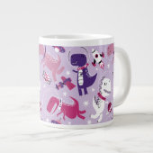 Space Dinosaurs, Cute Dinosaurs, Stars, Space Ship Grote Koffiekop (Voorkant rechts)