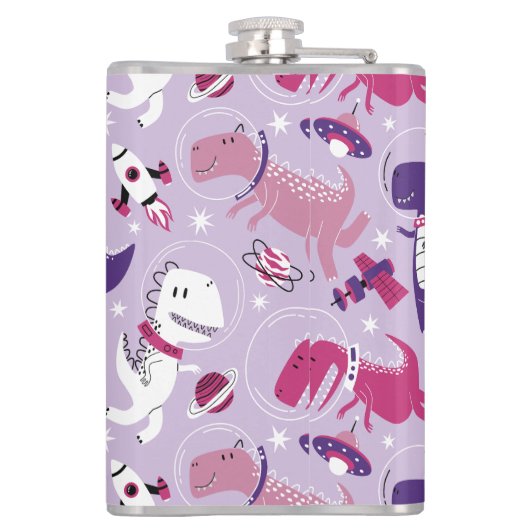 Space Dinosaurs, Cute Dinosaurs, Stars, Space Ship Heupfles (Achterkant)