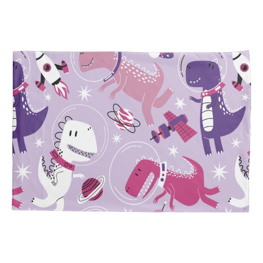 Space Dinosaurs, Cute Dinosaurs, Stars, Space Ship Kussensloop (Achterkant)