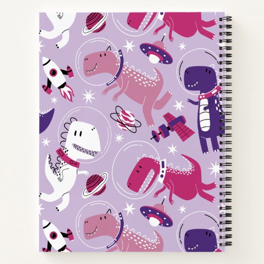 Space Dinosaurs, Cute Dinosaurs, Stars, Space Ship Notitieboek (Achterkant)