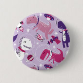 Space Dinosaurs, Cute Dinosaurs, Stars, Space Ship Ronde Button 5,7 Cm (Voorkant)