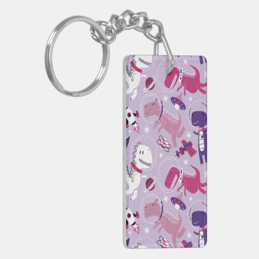 Space Dinosaurs, Cute Dinosaurs, Stars, Space Ship Sleutelhanger (Voorkant Links)