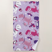 Space Dinosaurs, Cute Dinosaurs, Stars, Space Ship Strandlaken (Voorkant)