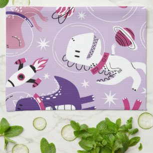 Space Dinosaurs, Cute Dinosaurs, Stars, Space Ship Theedoek