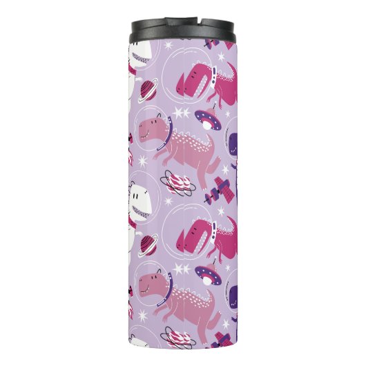 Space Dinosaurs, Cute Dinosaurs, Stars, Space Ship Thermosbeker (Achterkant)