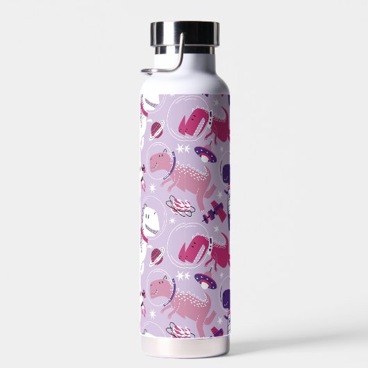 Space Dinosaurs, Cute Dinosaurs, Stars, Space Ship Waterfles (Rechts)