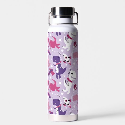 Space Dinosaurs, Cute Dinosaurs, Stars, Space Ship Waterfles (Achterkant)