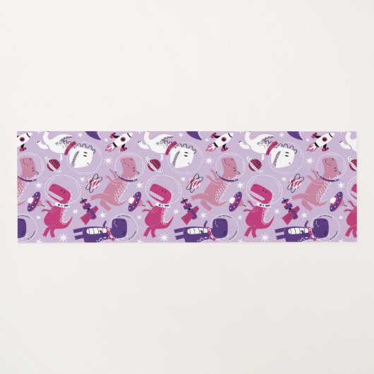 Space Dinosaurs, Cute Dinosaurs, Stars, Space Ship Yogamat (Achterkant (horizontaal))