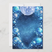 Space Disco 4th Birthday READY FOUR A PARTY Kaart (Achterkant)