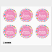 Space Disco Roze Vrijgezellenfeest Party Ronde Sticker (Vel)