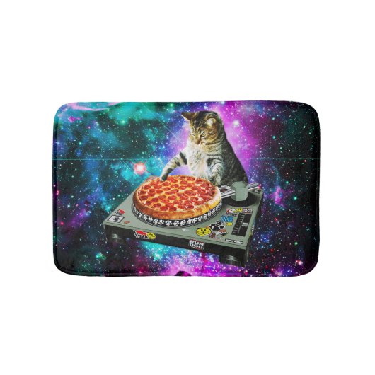 Space dj cat pizza badmat (Voorkant)