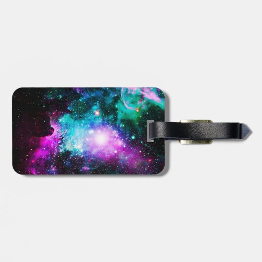 Space dj cat pizza bagagelabel (Achterkant horizontaal)