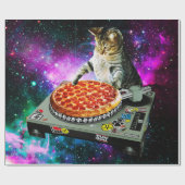 Space dj cat pizza cadeaupapier (Vlak)