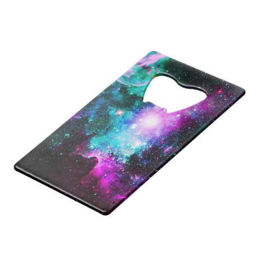 Space dj cat pizza creditkaart flessenopener (Achterkant Gekanteld)