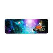 Space dj cat pizza etiket (Voorkant)