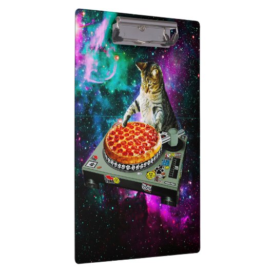 Space dj cat pizza klembord (Rechts)