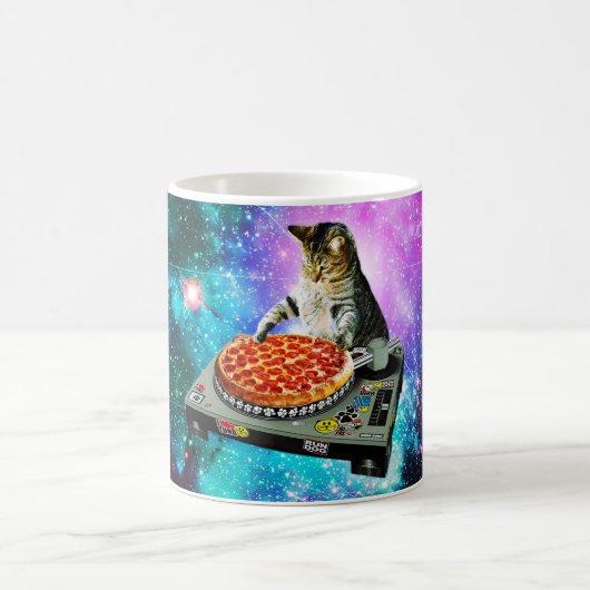 Space dj cat pizza koffiemok (Center)