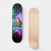 Space dj cat pizza persoonlijk skateboard (Voorkant)