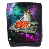 Space dj cat pizza rugtassen (Voorkant)