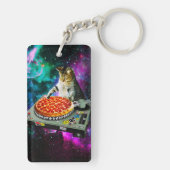 Space dj cat pizza sleutelhanger (achterkant)