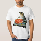 Space dj cat pizza t-shirt (Voorkant)