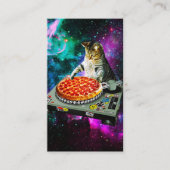Space dj cat pizza visitekaartje (Voorkant)