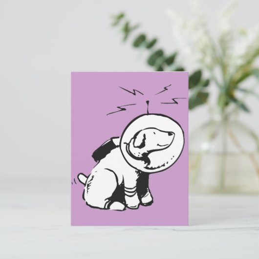 Space Dog Briefkaart (Staand voorkant)