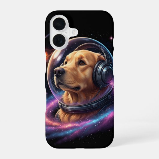 Space Dog iPhone 16 Case Hoesje (Achterkant)