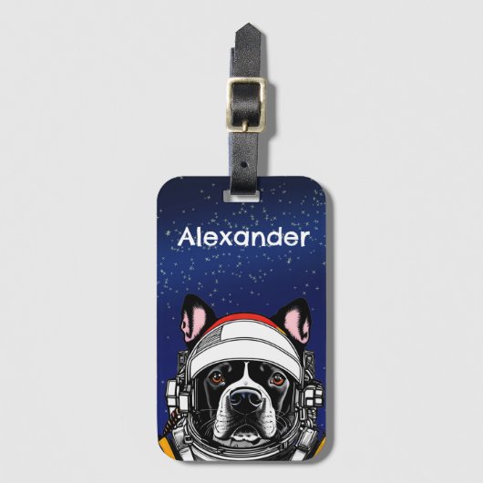Space Dog Personaliseer Bagagelabel (Voorkant (verticaal))