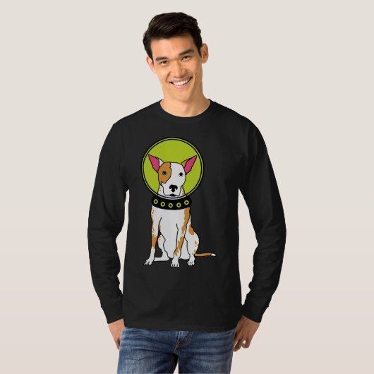 Space Dog Pit Bull Red T-shirt (Voorkant volledig)
