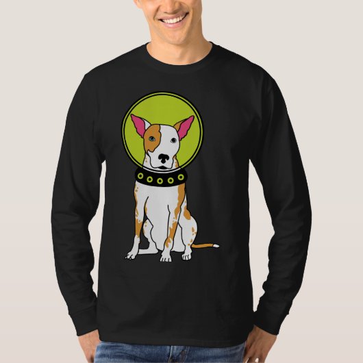Space Dog Pit Bull Red T-shirt (Voorkant)