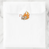 Space Dog Ronde Sticker (Tas)