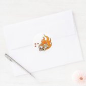 Space Dog Ronde Sticker (Envelop)