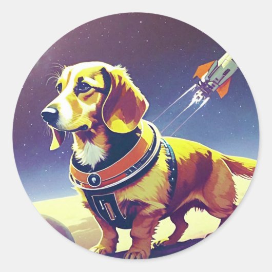 Space Dog Sticker (Voorkant)