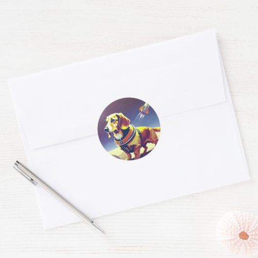 Space Dog Sticker (Envelop)