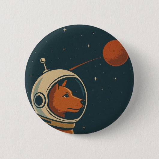 SPACE DOGS RADIO -  LOGO26 RONDE BUTTON 5,7 CM (Voorkant)