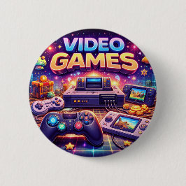 SPACE DOGS RADIO -  VIDEO GAMES LOGO26 RONDE BUTTON 5,7 CM