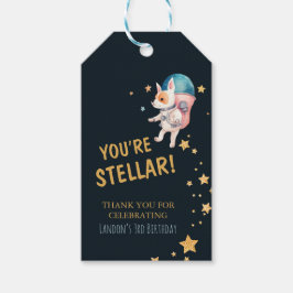 Space Dogs Stellar Jongens Verjaardag Cadeaulabel