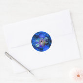 Space dolfijnen Blue Galaxy Nebula Ronde Sticker (Envelop)