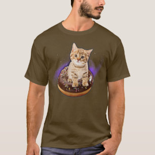 Space Donut Cat Flying Kat Galay T-shirt