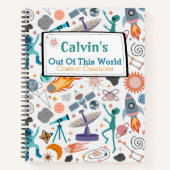 Space Doodle Pattern Gepersonaliseerde Kind schets Notitieboek (Voorkant)