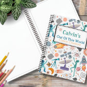 Space Doodle Pattern Gepersonaliseerde Kind schets Notitieboek