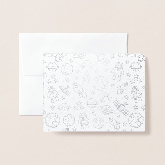 Space Doodles Folie Kaarten (Voorkant met envelop)